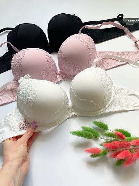 Кружевной бюстгальтер на поролоне 85C, FNNISS 980, Пудровый 980 фото
